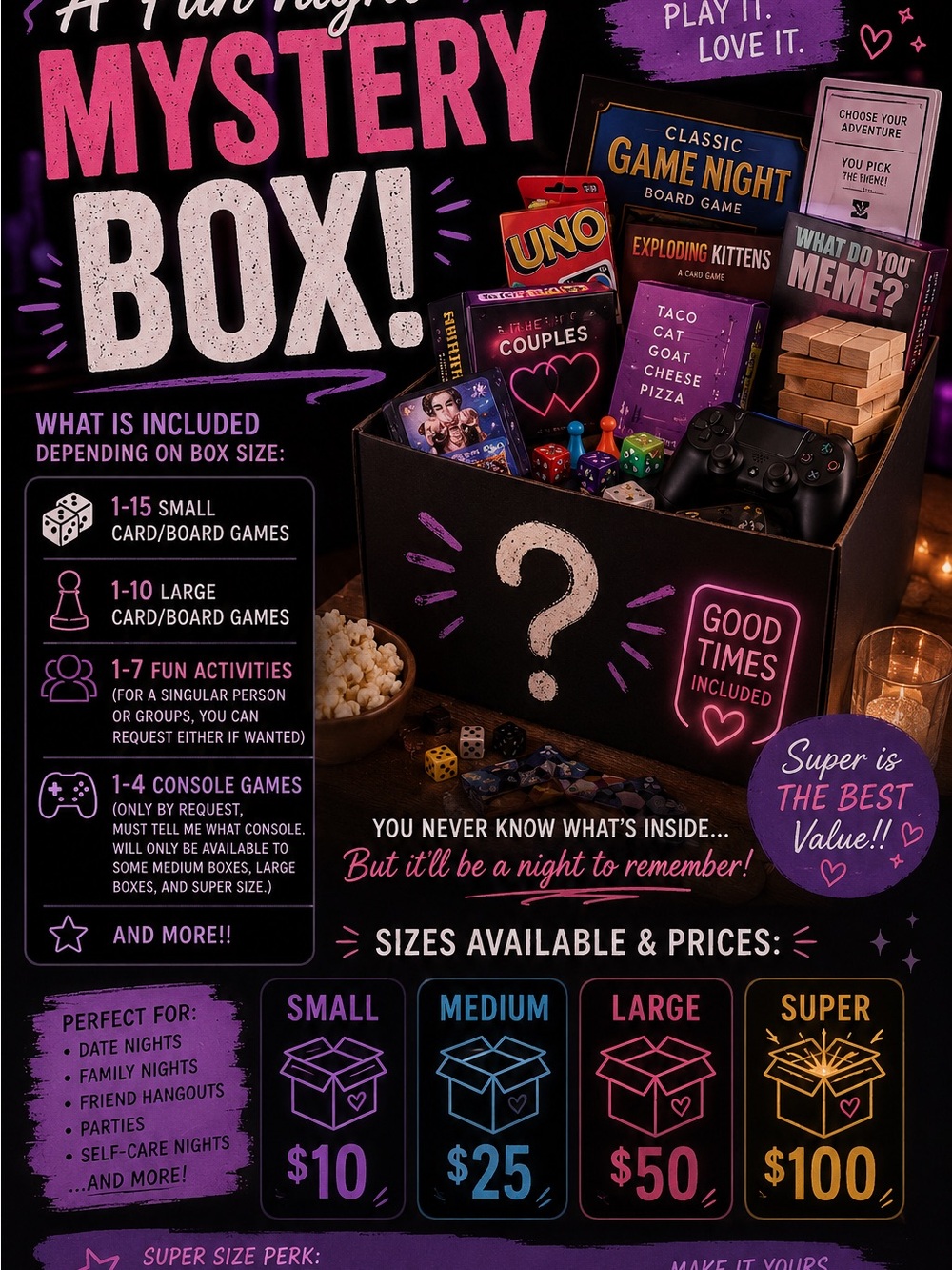 Mystery Game Night Box - Purple
